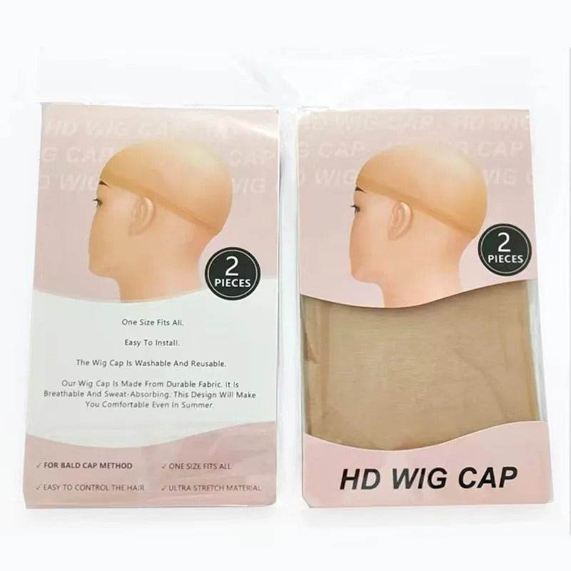 2PCS HD Transparent Wig Caps – Light Brown Nylon Lace Front for Women & Men - CartRare