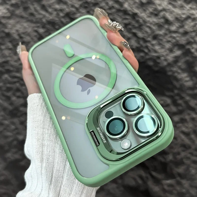 Luxury Magnetic Shockproof iPhone Case with Stand and Lens Protection - CartRare