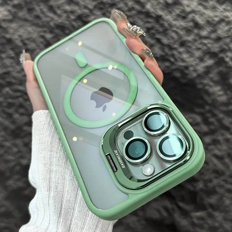 Luxury Magnetic Shockproof iPhone Case with Stand and Lens Protection - CartRare