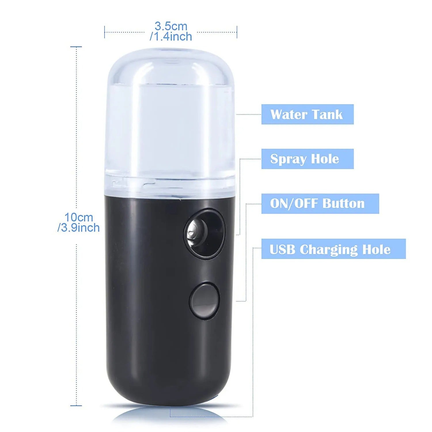 Nano Mist Facial Steamer – Portable 30ml Cool Mist Sprayer for Skin Hydration and Refreshing - CartRare