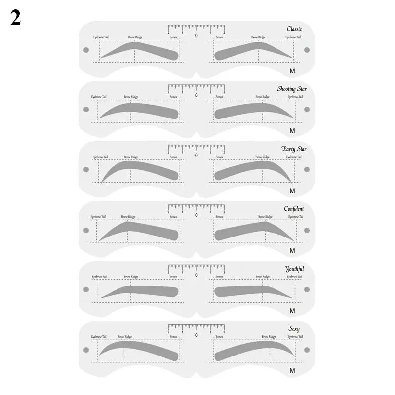 Reusable Eyebrow Stencil Kit – Brow Shaping & Styling Guide with Soft Ruler | Makeup Tool for Precise Grooming & Definition - CartRare