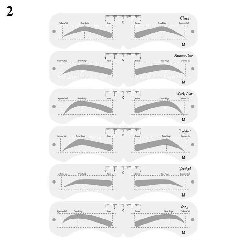 Reusable Eyebrow Stencil Kit – Brow Shaping & Styling Guide with Soft Ruler | Makeup Tool for Precise Grooming & Definition - CartRare