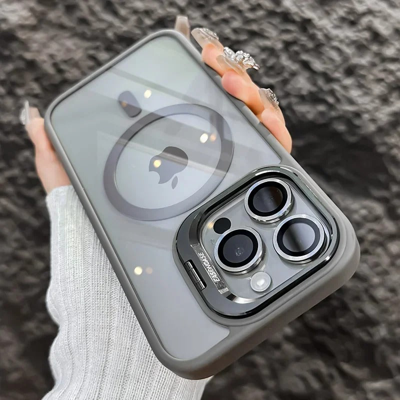 Luxury Magnetic Shockproof iPhone Case with Stand and Lens Protection - CartRare