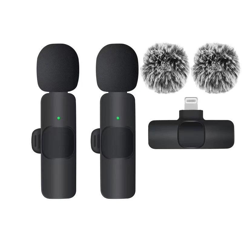 2-Pack Wireless Lavalier Microphones for iPhone, Android, and iPad Vlogging, Streaming, and Clear Voice Recording - CartRare