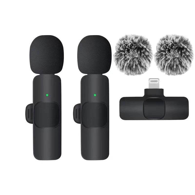 2-Pack Wireless Lavalier Microphones for iPhone, Android, and iPad Vlogging, Streaming, and Clear Voice Recording - CartRare