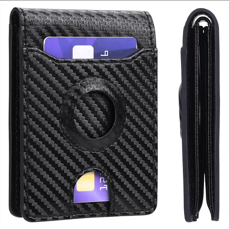 RFID Slim Card Holder Wallet for Dad, Husband, Son, Brother, Boyfriend – AirTag Slot, Father’s Day Gift - CartRare