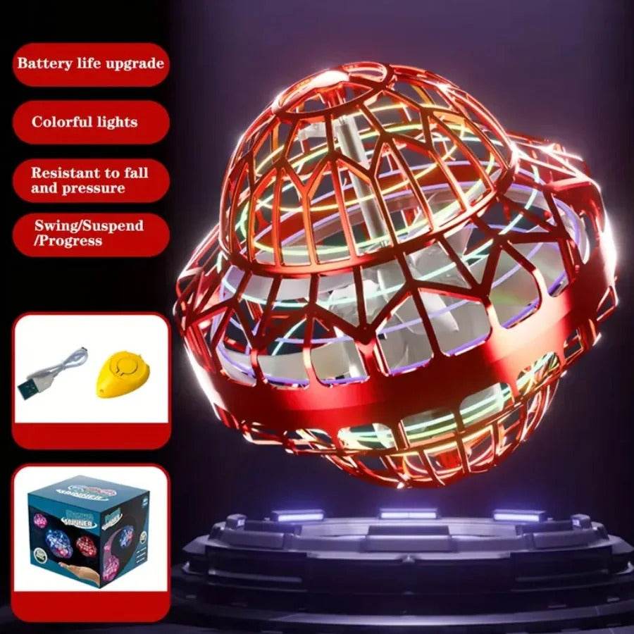 Flying Magic LED Spinner Ball – Rechargeable Drone Toy Gift for Kids - CartRare