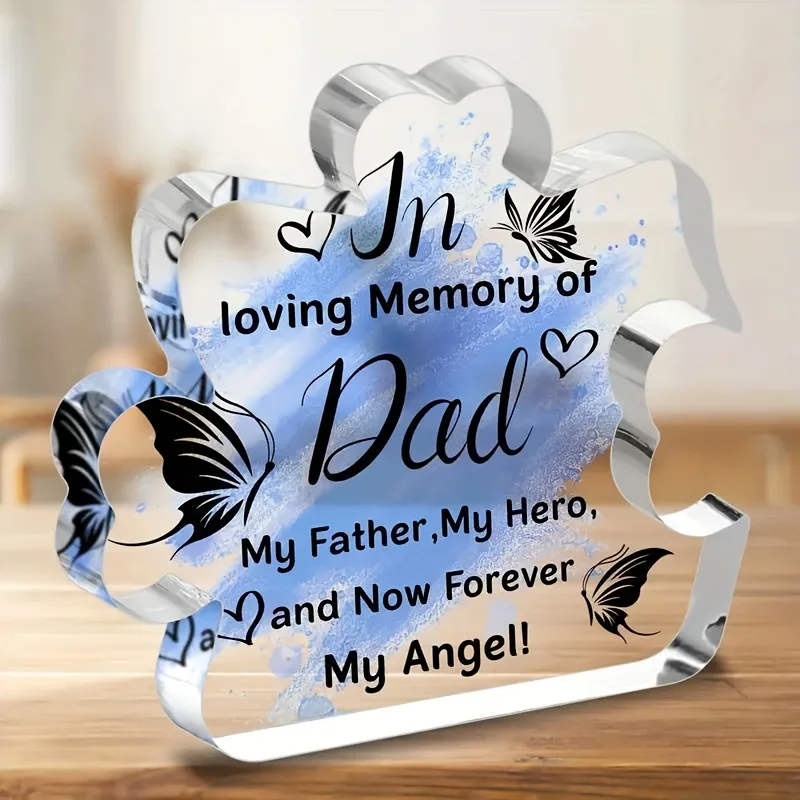 Memorial Acrylic Plaque for Dad In Loving Memory Table Decoration - CartRare