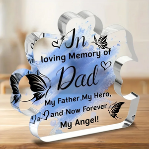 Memorial Acrylic Plaque for Dad In Loving Memory Table Decoration - CartRare