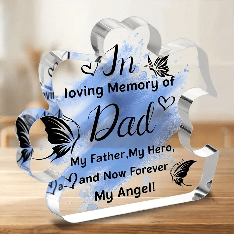 Memorial Acrylic Plaque for Dad In Loving Memory Table Decoration - CartRare
