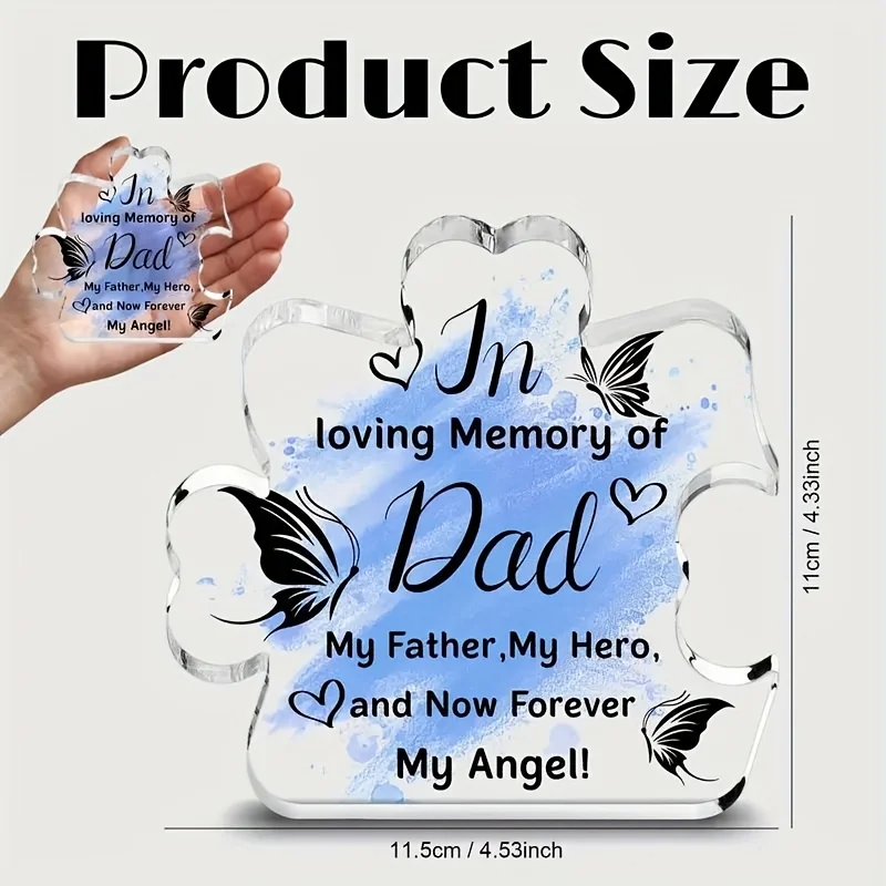 Memorial Acrylic Plaque for Dad In Loving Memory Table Decoration - CartRare