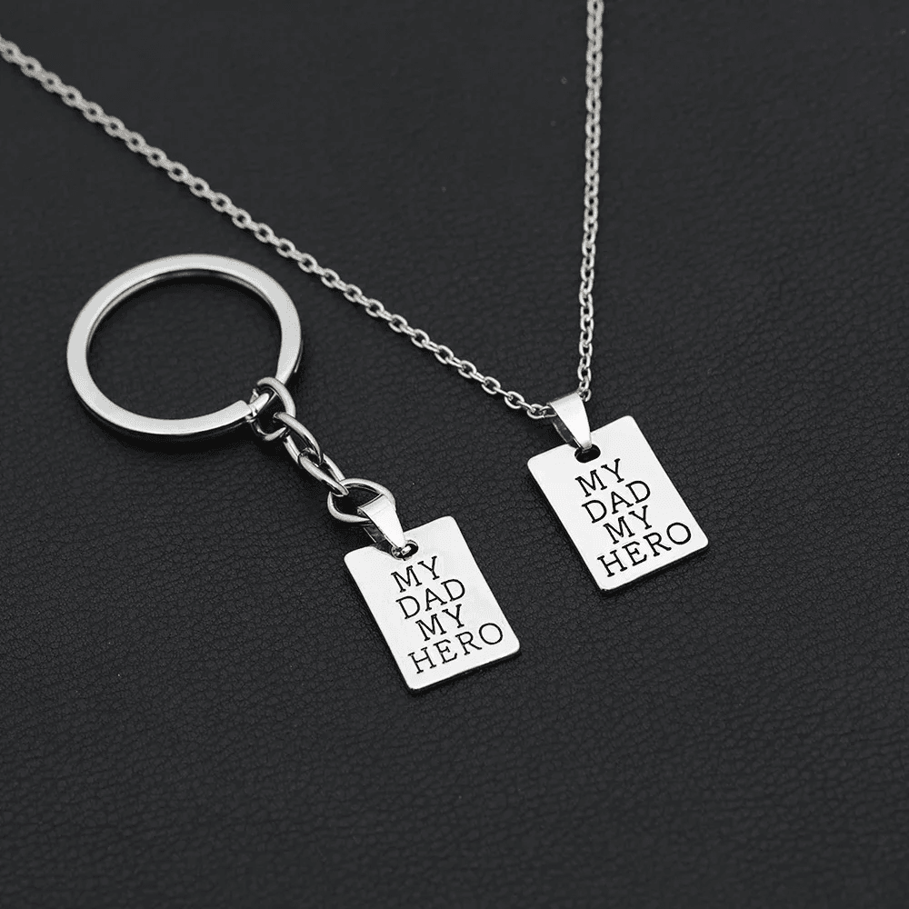 My Dad My Hero Keychain Necklace – Safe Driving Family Gift - CartRare