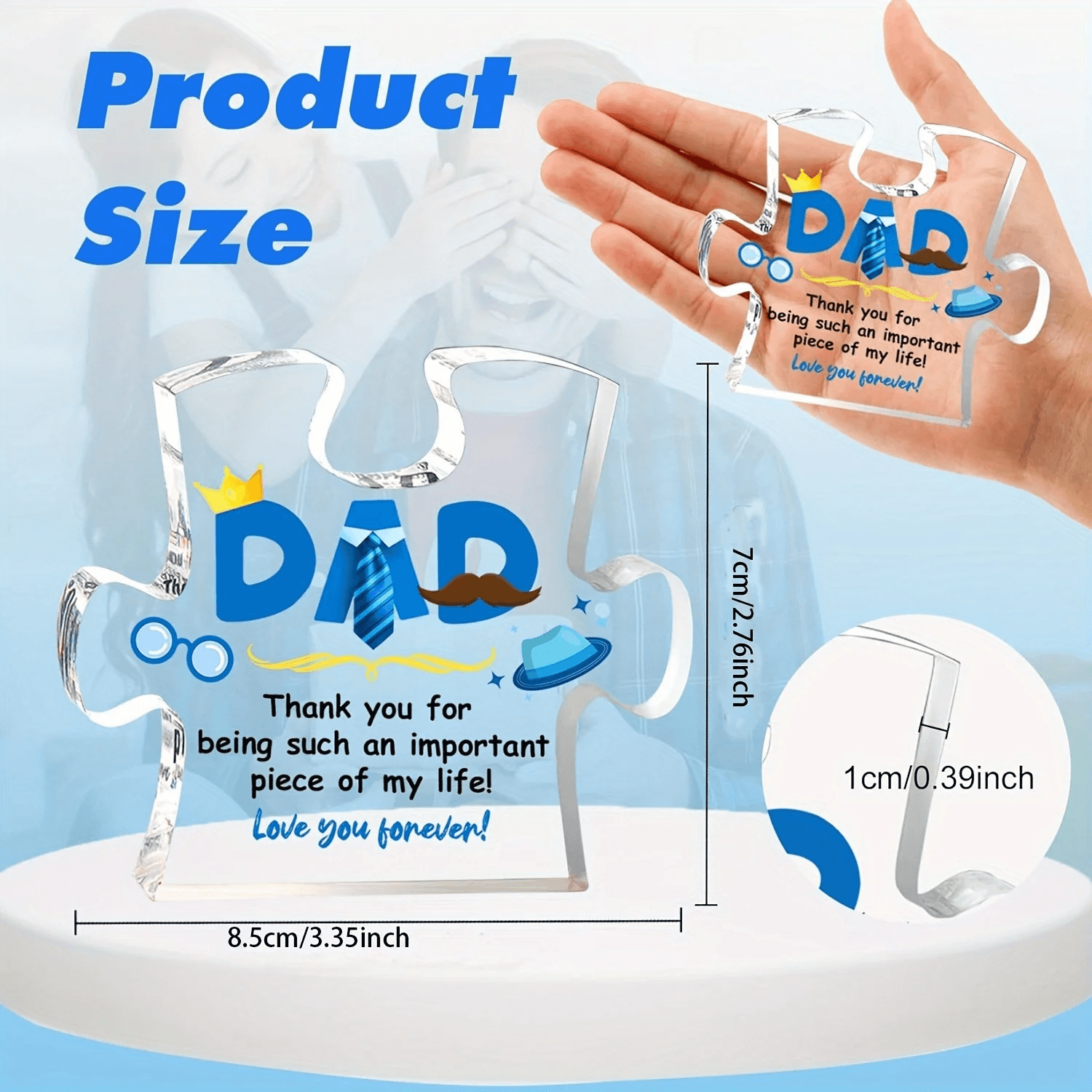 Acrylic Puzzle Plaque with Heartfelt Sayings Gift for Dad from Son or Daughter - CartRare