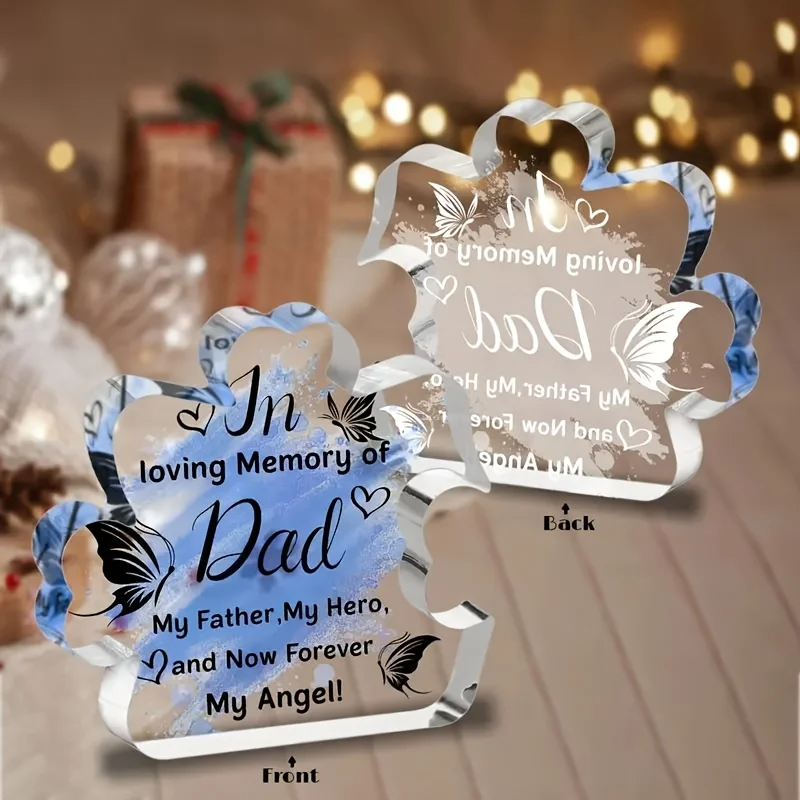 Memorial Acrylic Plaque for Dad In Loving Memory Table Decoration - CartRare