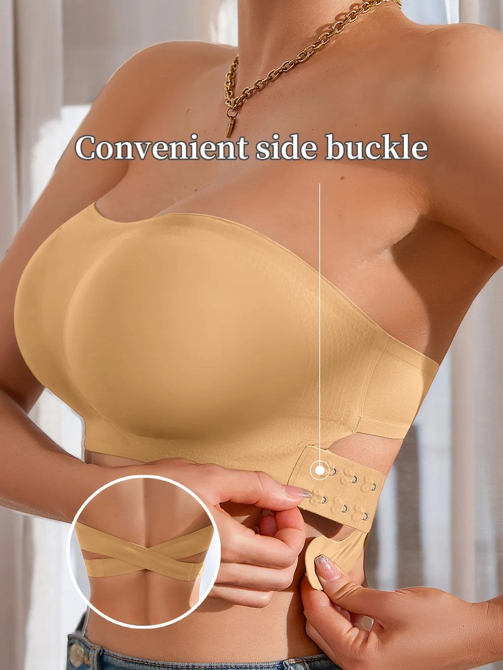 Seamless Ice Silk Strapless Bra Wire-Free & Padded