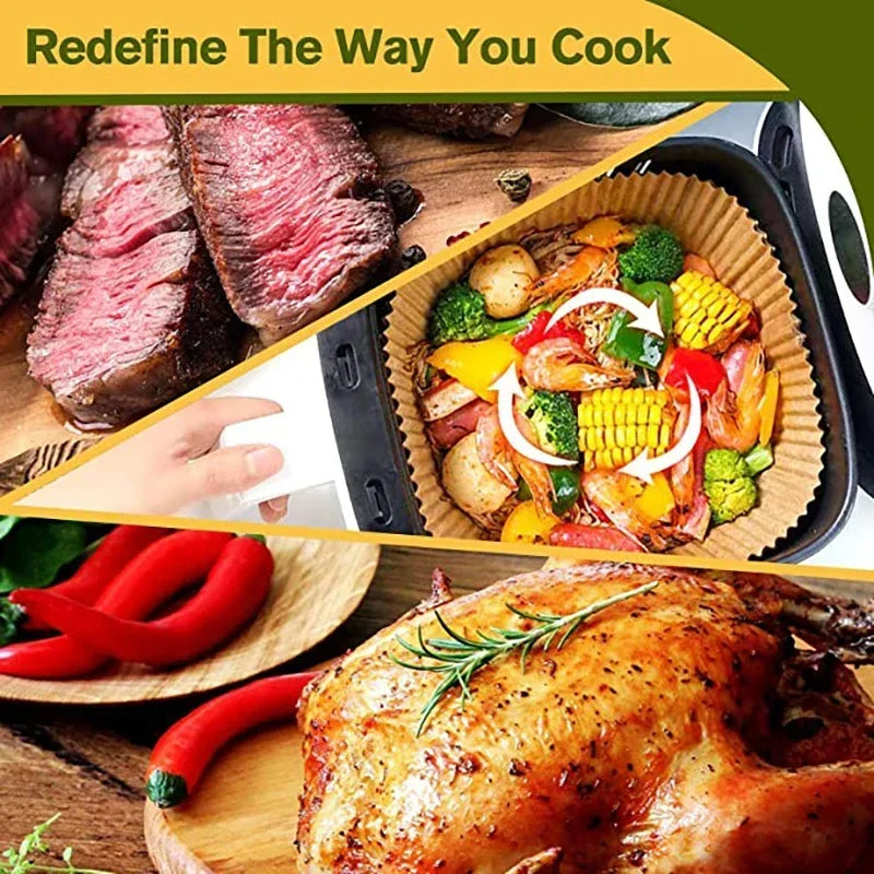 Air Fryer Paper Accessories Airfryer Baking Paper Disposable Liners, Non stick Parchment Aerogrill Paper for Convection Oven - CartRare