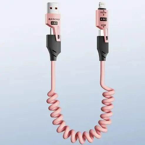 65W Quick Charger Spring USB Cable – Fast Charging Durable Cord (65W USB cable) - CartRare