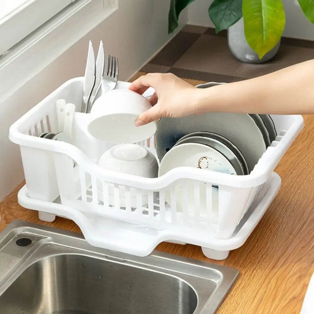 Dish Drying Rack with Drain Board | Kitchen Utensil Organizer - CartRare