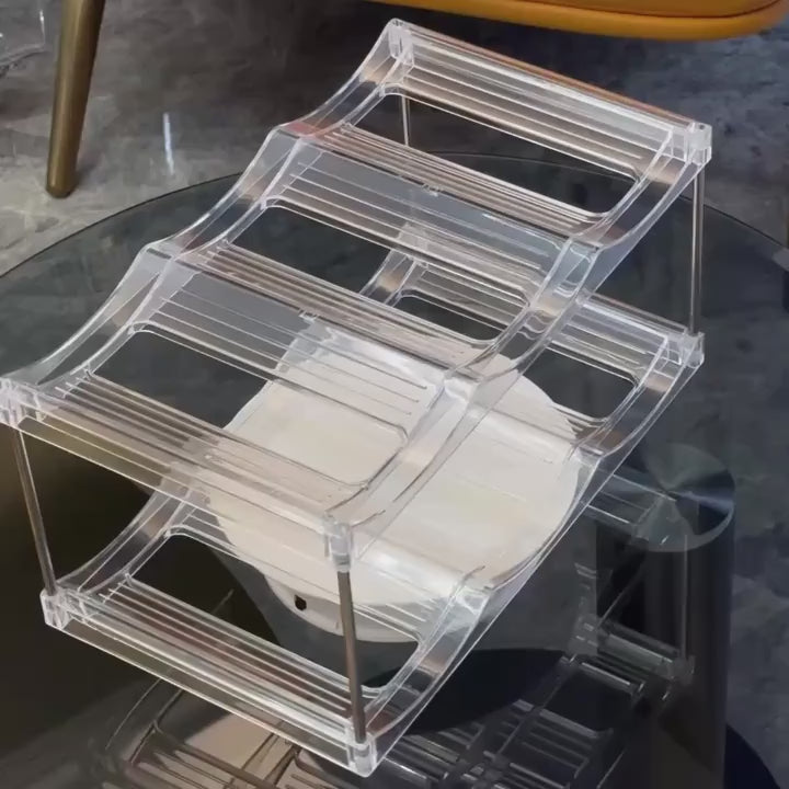 Multilayer Clear Stackable Water Bottle Organizer Rack for Kitchen Cabinets and Pantry