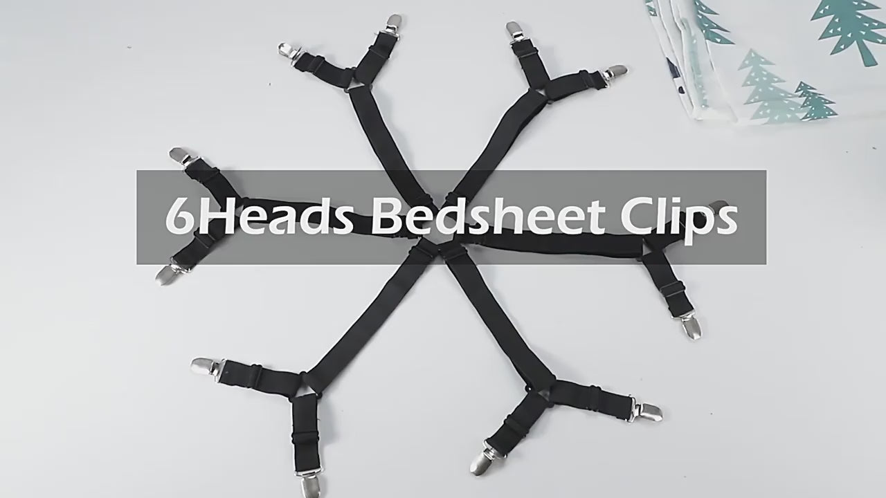 Non-Slip Bed Sheet Grippers With 12 Adjustable Elastic Clips for Mattress