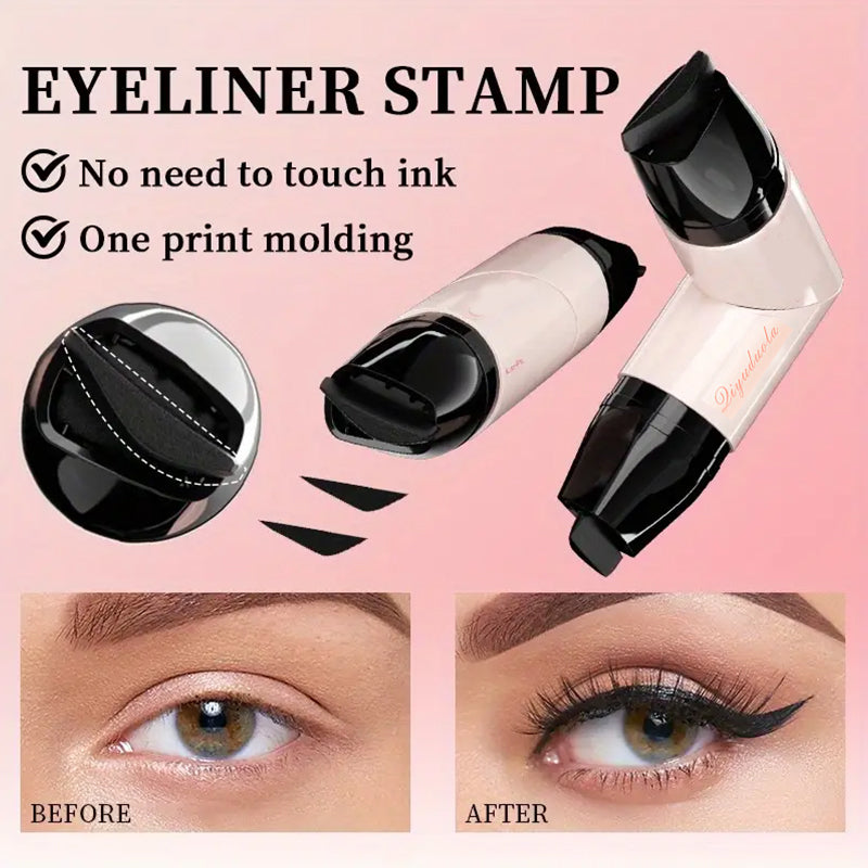 Dual-Head Eyeliner Stamp – Waterproof Winged Eye Stamp & Precision Liquid Eyeliner Pen for Perfect Cat Eyes (Left & Right) – For All Eye Shapes