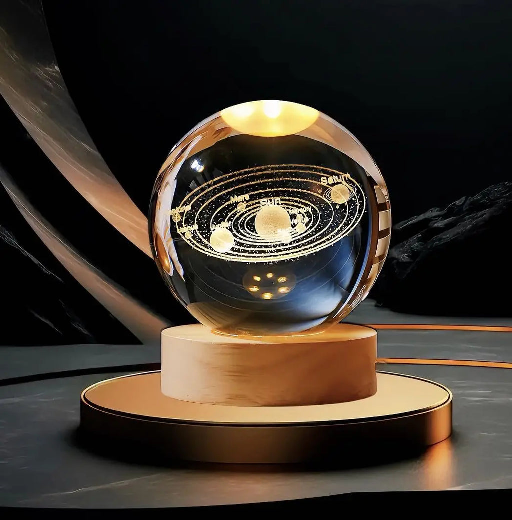 3D Crystal Crystal Ball Night Light – USB Powered LED Galaxy Lamp for Bedroom, Desk & Home Décor