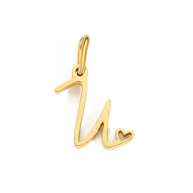 Gold Letter Pendant Necklace for Women – A-Z Alphabet Zircon Crystal Choker, Snake Chain Jewelry Gift - CartRare