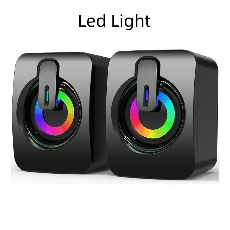 USB Wired HiFi Stereo Computer Speakers with LED Lights - CartRare