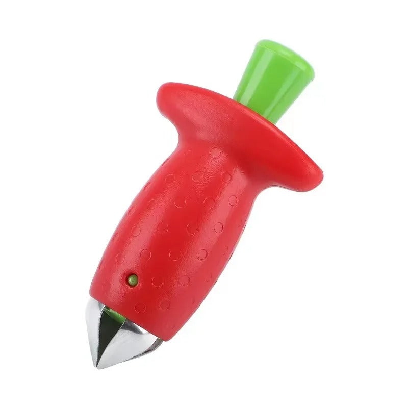 2-in-1 Strawberry Slicer & Stem Remover – Easy Kitchen Fruit Tool for Slicing, Coring & Peeling Berries, Melons & More - CartRare