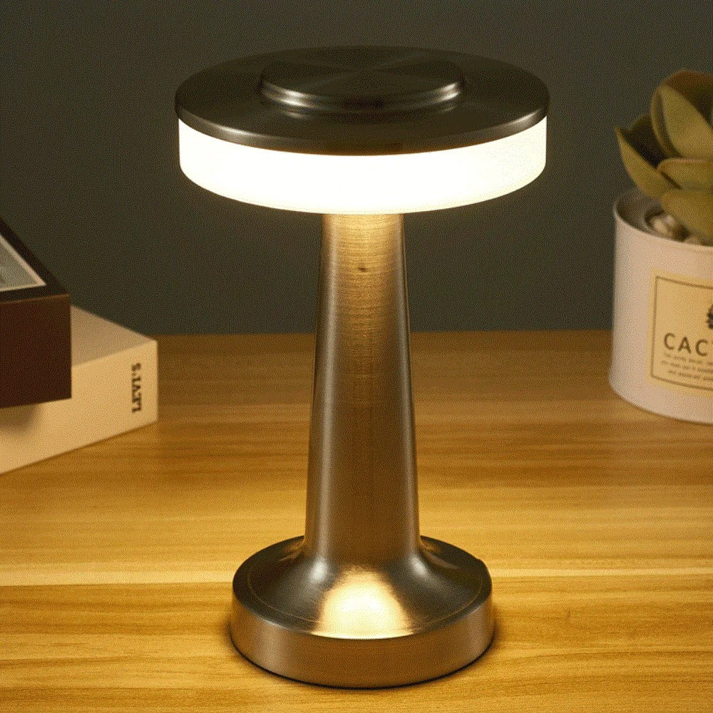 Retro USB Rechargeable LED Table Lamp – Dimmable Night Light for Bedroom, Bar, or Camping – Vintage Ambient Lighting - CartRare