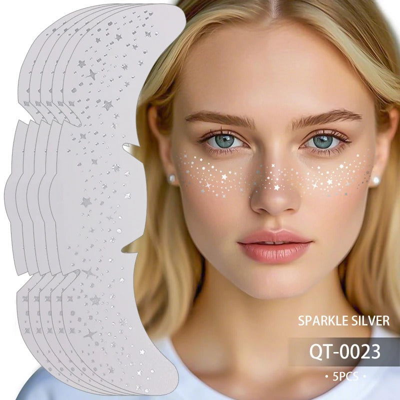 Glitter Freckle Patches – Sparkly Face Stickers for Instant Shimmer, Easy to Apply & Remove - CartRare
