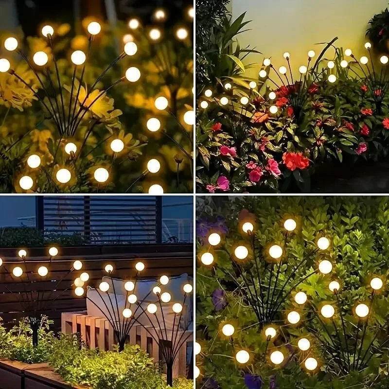 Solar Firefly Garden Lights | LED Outdoor Waterproof Pathway Lighting – Warm White - CartRare