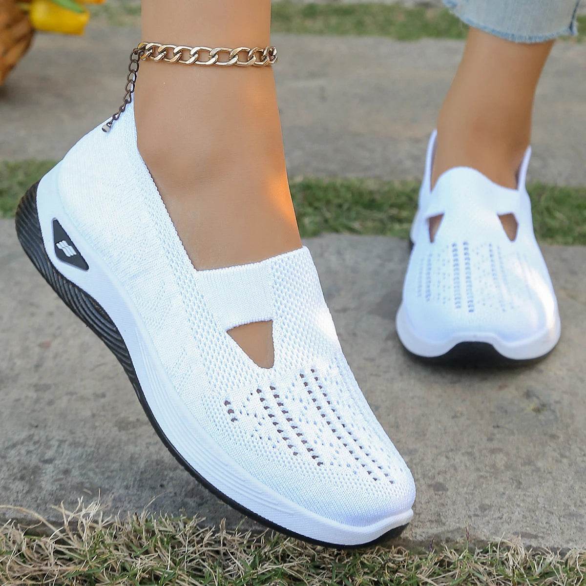 Lightweight Women’s Casual Sneakers – Breathable Flat Shoes for Everyday Comfort - CartRare