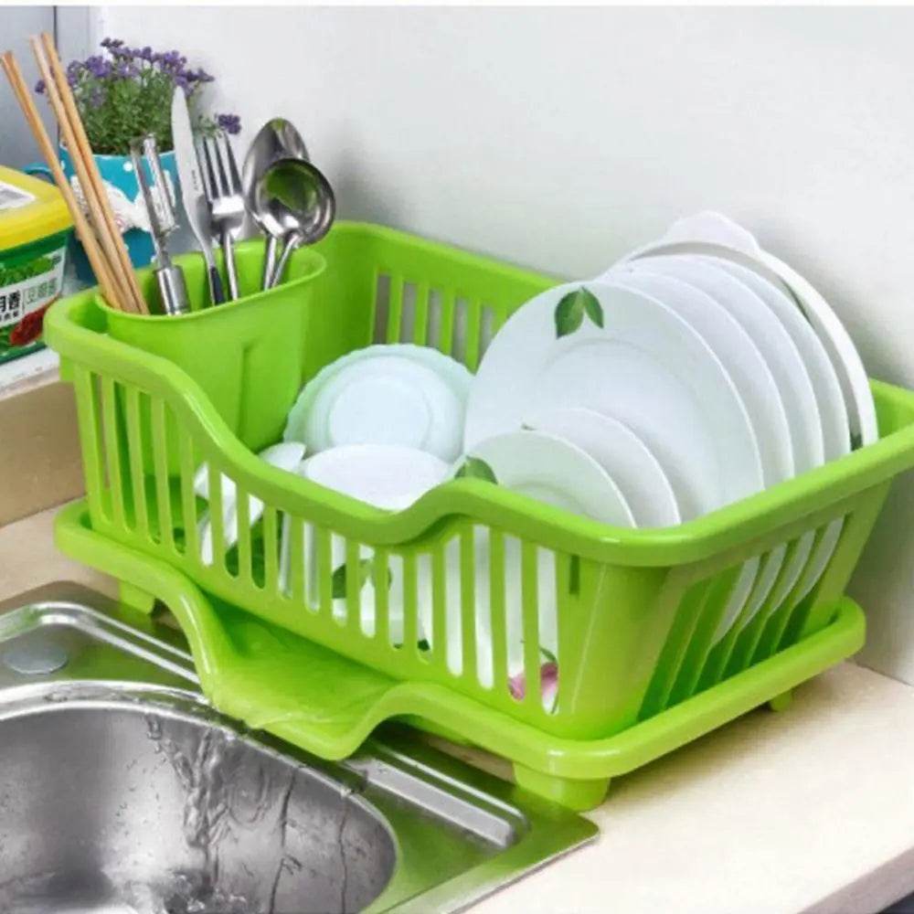 Dish Drying Rack with Drain Board | Kitchen Utensil Organizer - CartRare