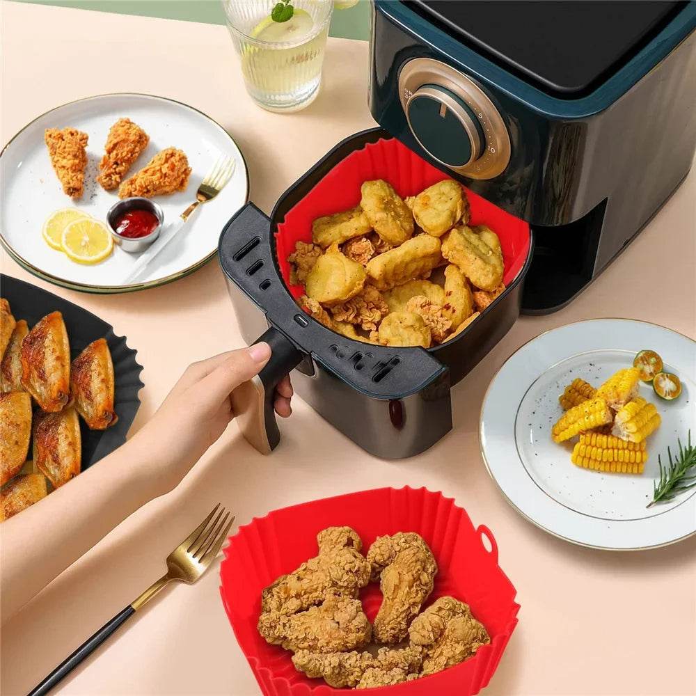 Reusable Silicone Airfryer Pan Liner – Non-Stick Baking Tray for Ovens - CartRare