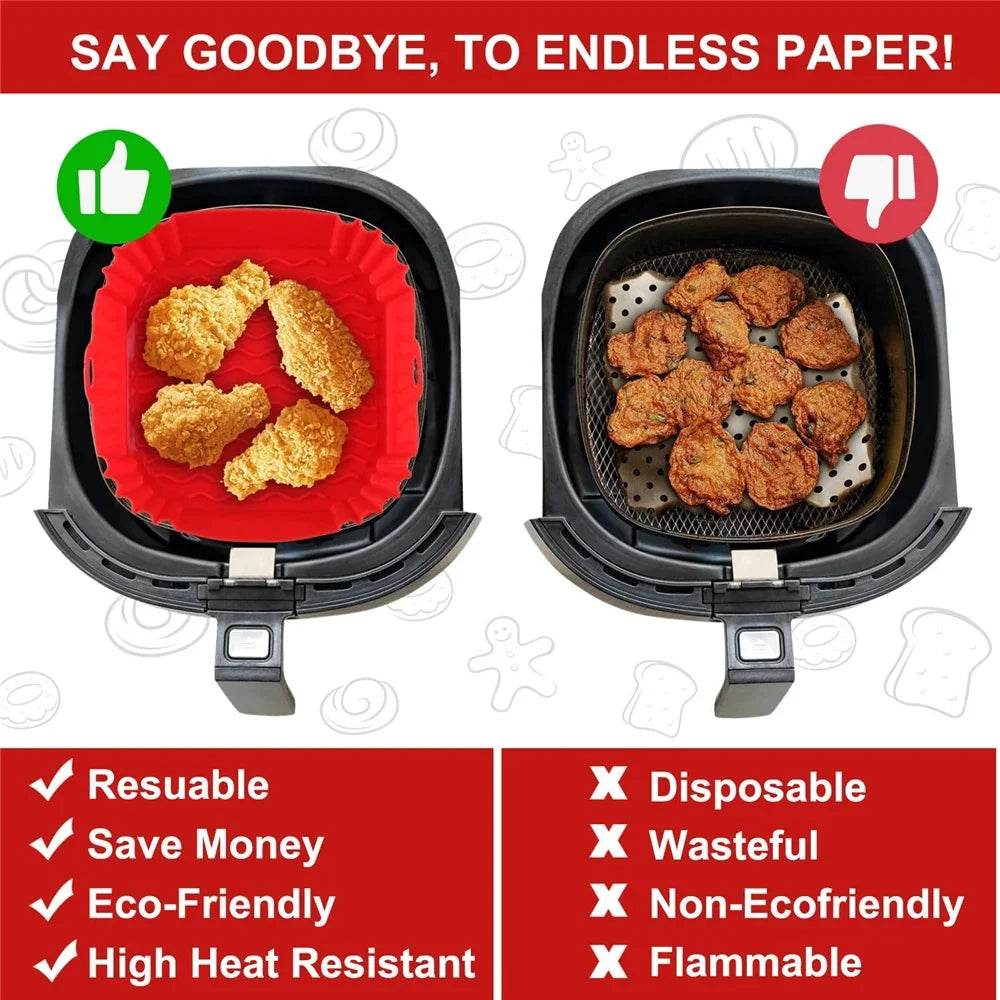 Reusable Silicone Airfryer Pan Liner – Non-Stick Baking Tray for Ovens - CartRare
